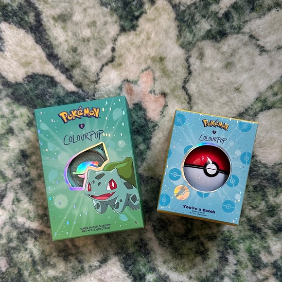 ColourPop Pokémon Bulbasaur Eyeshadow and Poké Ball Lip Mask Set - Picture 1 of 1